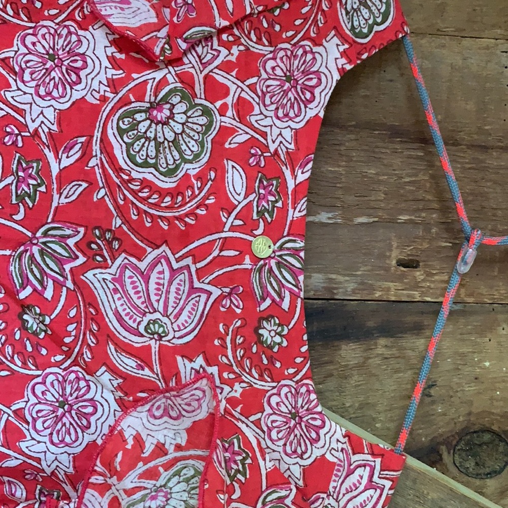 NWT Red Floral Antik Batik Top S 38 lovely!! - Picture 7 of 9